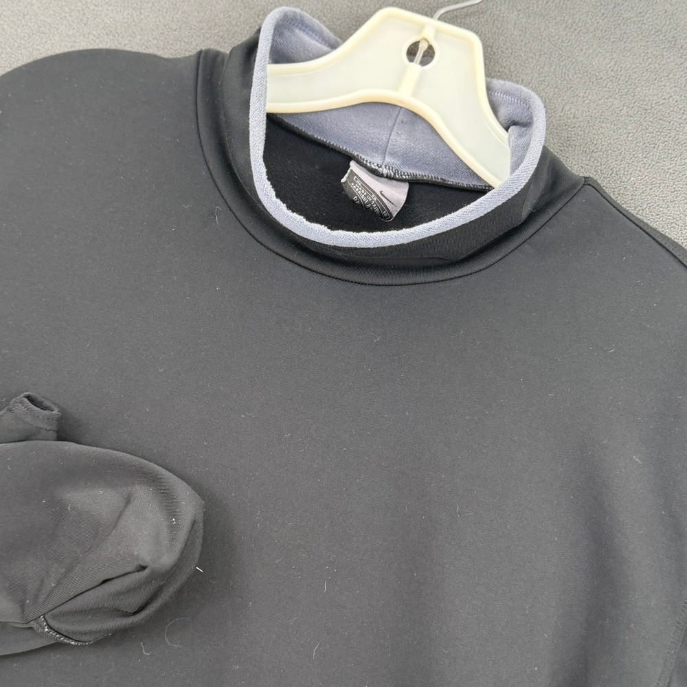Nike Dri-FIT Men's XL Mock Neck Long Sleeve Running Shirt Black Y2K Thumbholes
